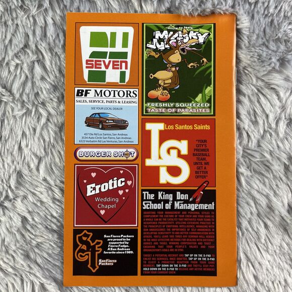 Grand Theft Auto San Andreas (PlayStation 2, 2004) PS2 Game Disc Case Manual Map - Picture 6 of 15